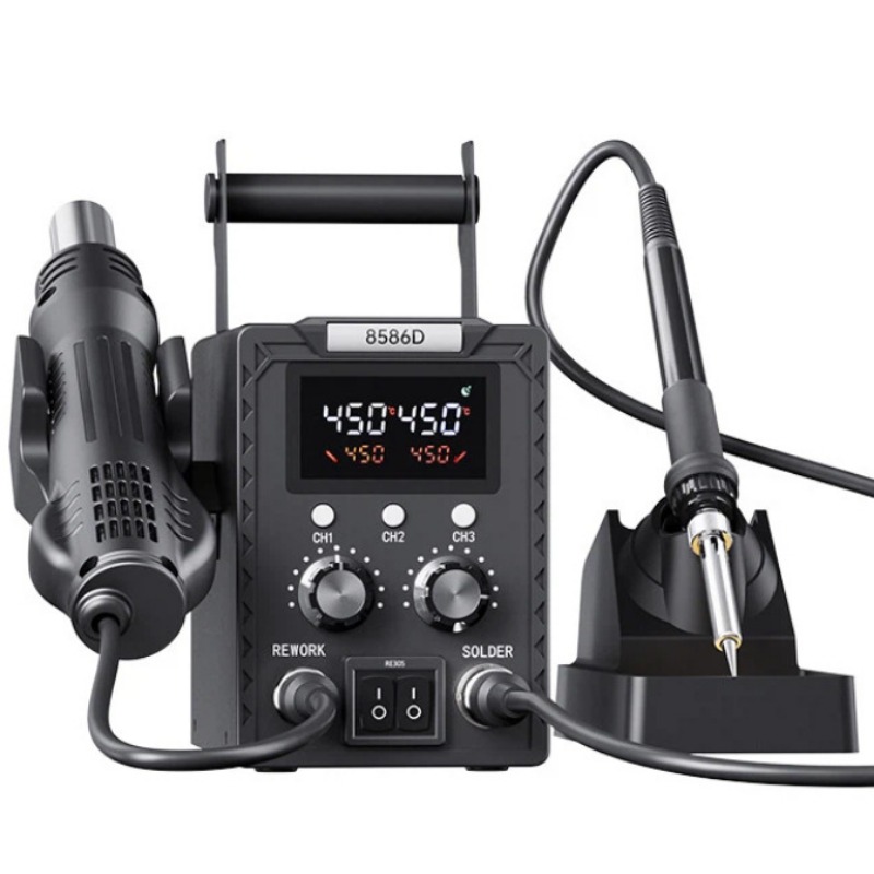 Smd Rework Station Hot Air Soldering 2 In 1 - K8586D 2-in-1-Löt- und Reparaturstation mit Dual-Digitalanzeige,